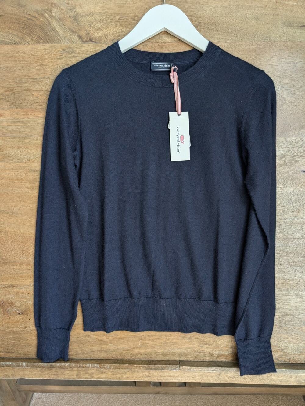 Vineyard Vines Cashmere Crewneck Sweater Womens XXS Navy 100% Cashmere NWT